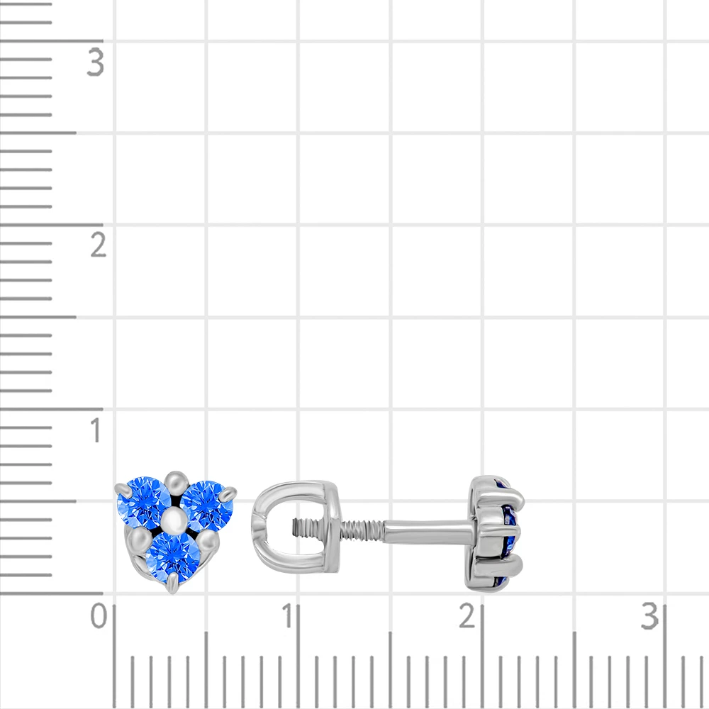 Серьги с фианитами из серебра 925 пробы 2