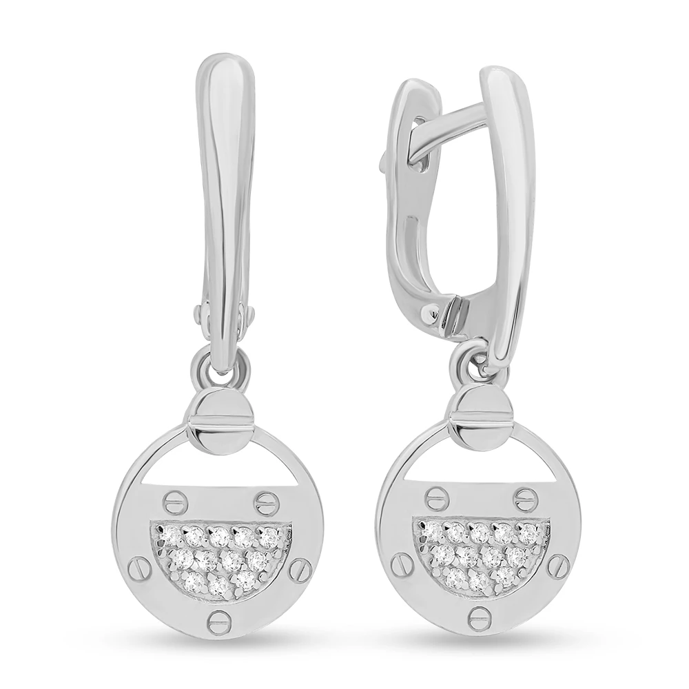Серьги с фианитами из серебра 925 пробы 1
