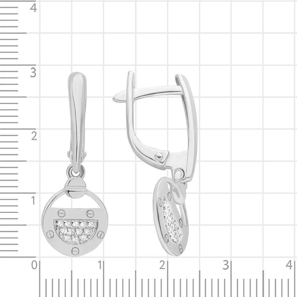 Серьги с фианитами из серебра 925 пробы 2