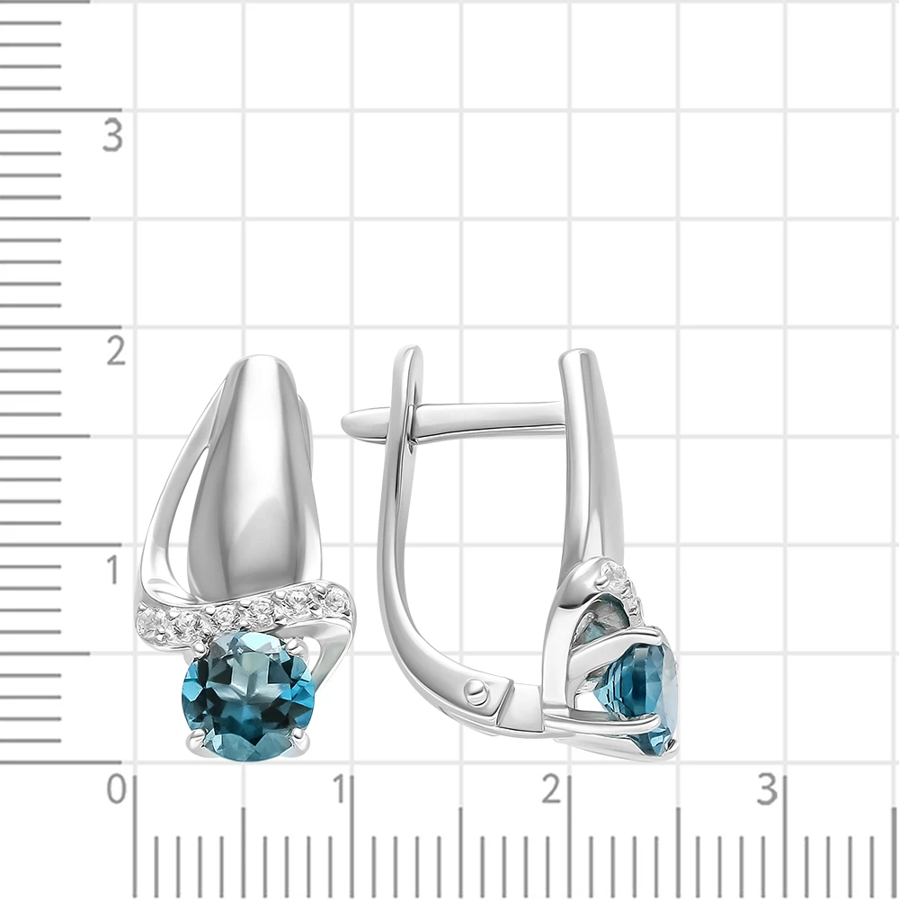 Серьги с топазами из серебра 925 пробы 2