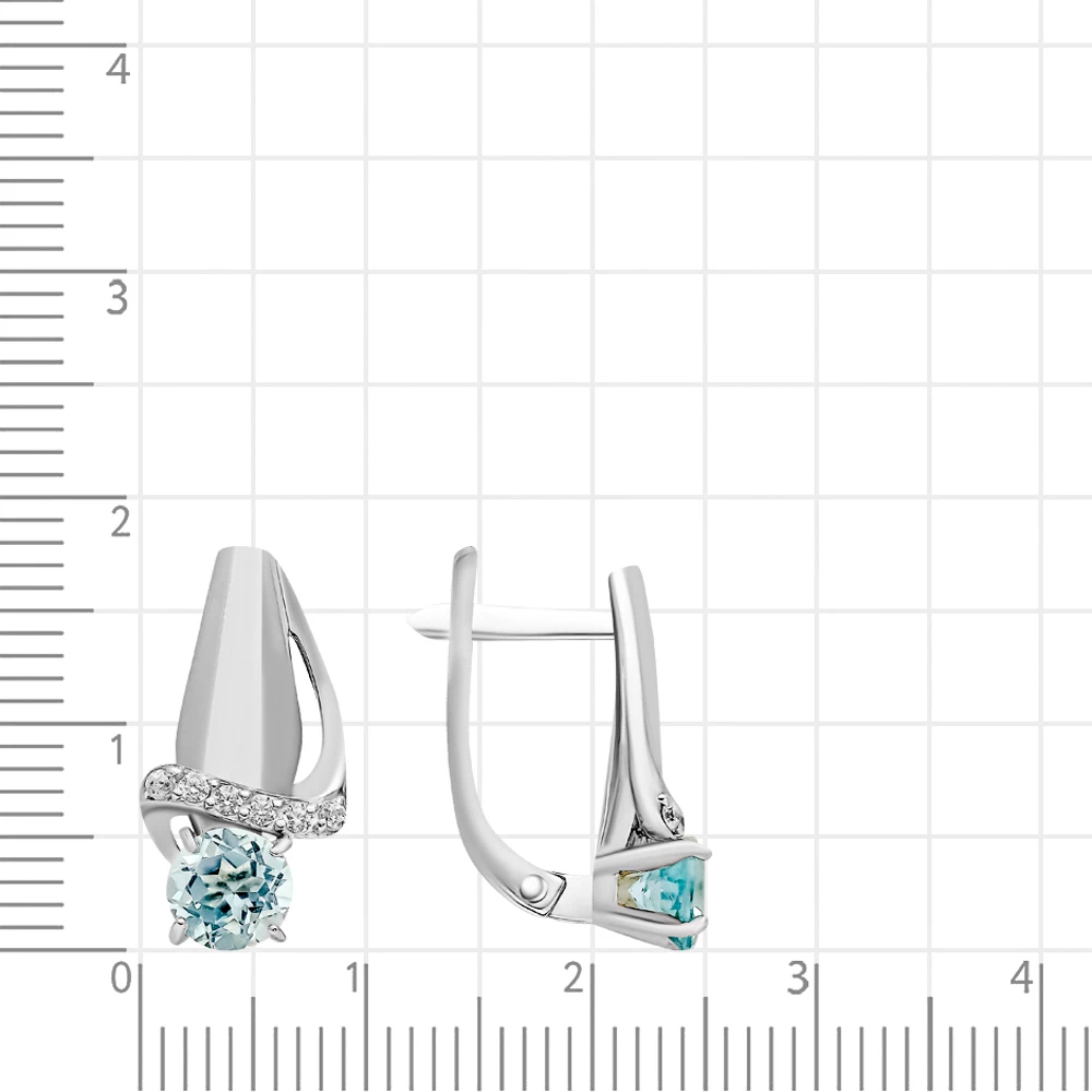 Серьги с топазами из серебра 925 пробы 2