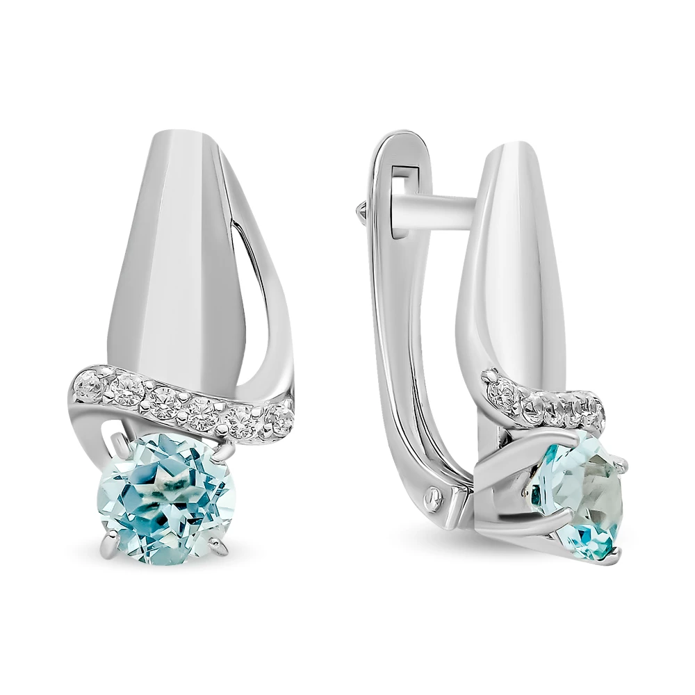 Серьги с топазами из серебра 925 пробы 1