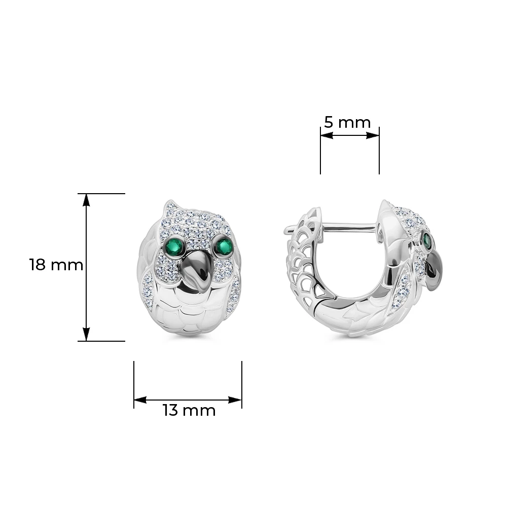 Серьги с фианитами из серебра 925 пробы