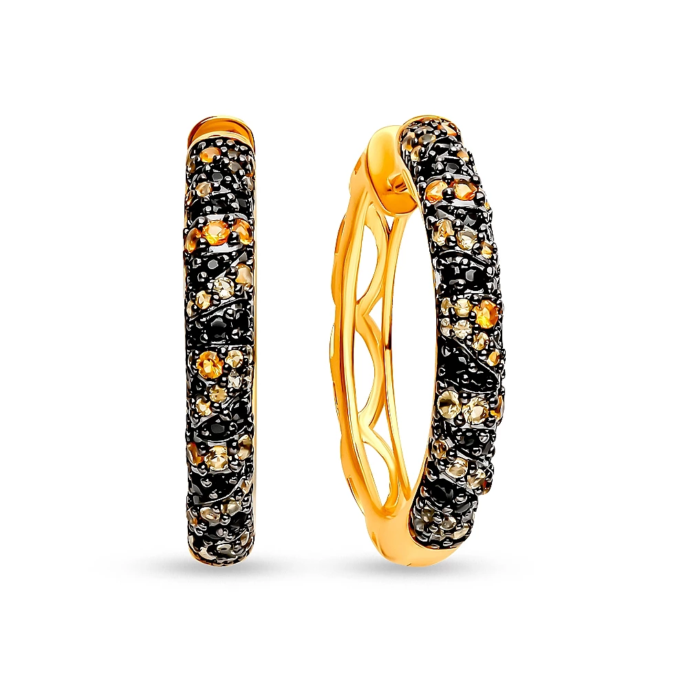 Серьги с фианитами из серебра 925 пробы 1