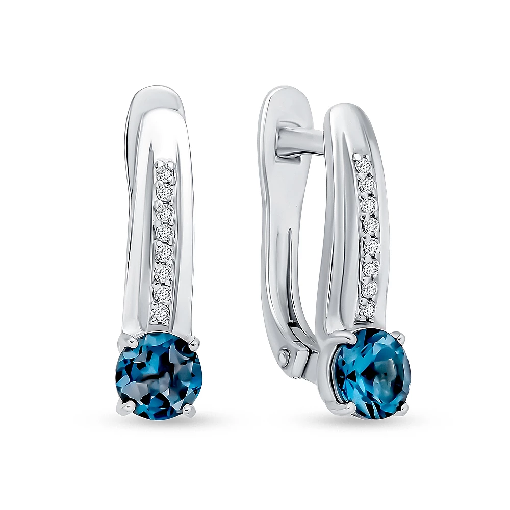 Серьги с топазами из серебра 925 пробы 1
