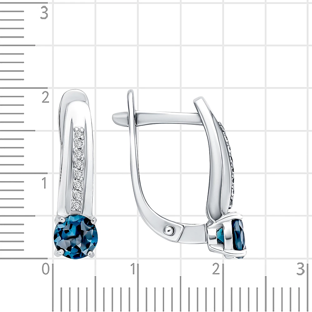 Серьги с топазами из серебра 925 пробы 2