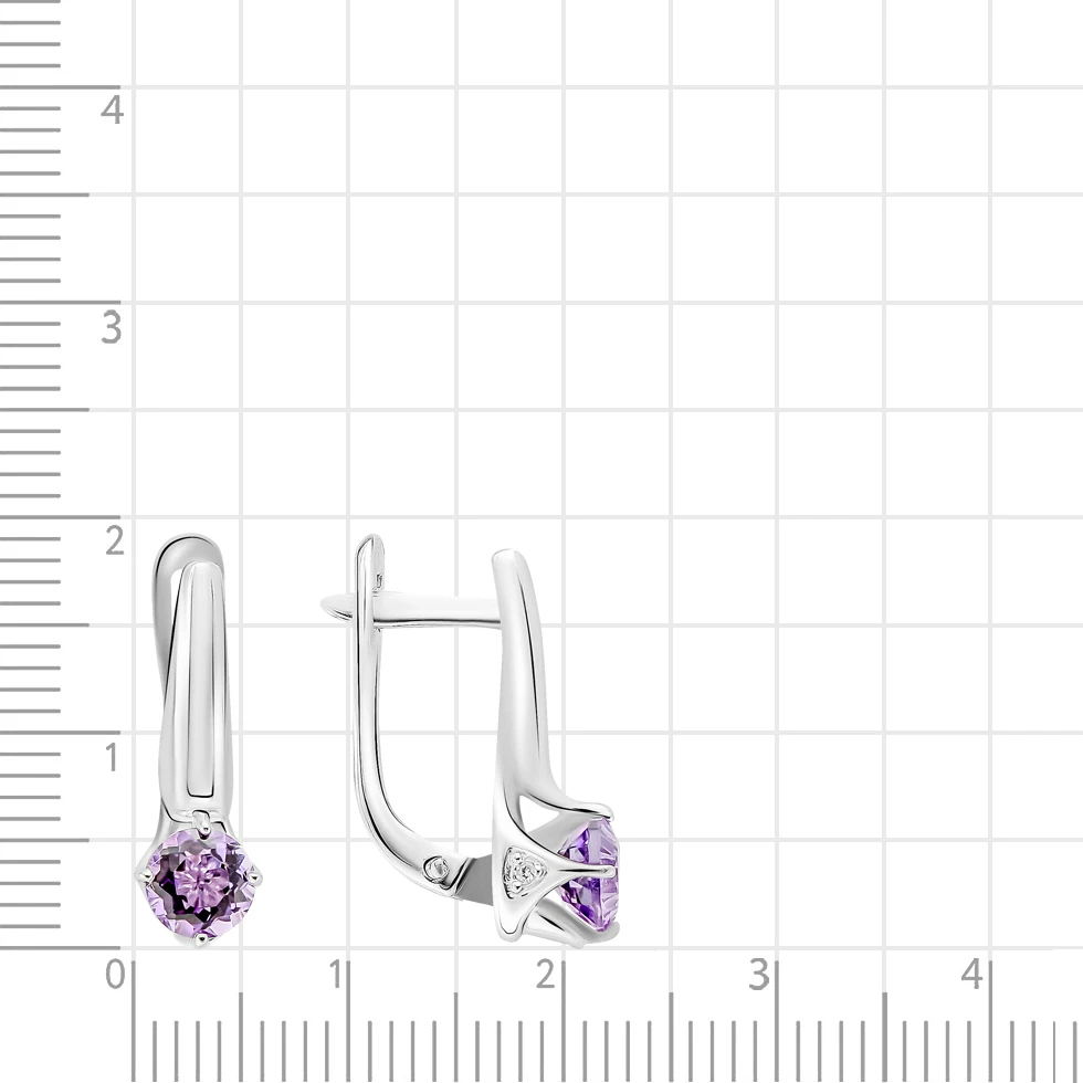 Серьги с аметистами из серебра 925 пробы 2