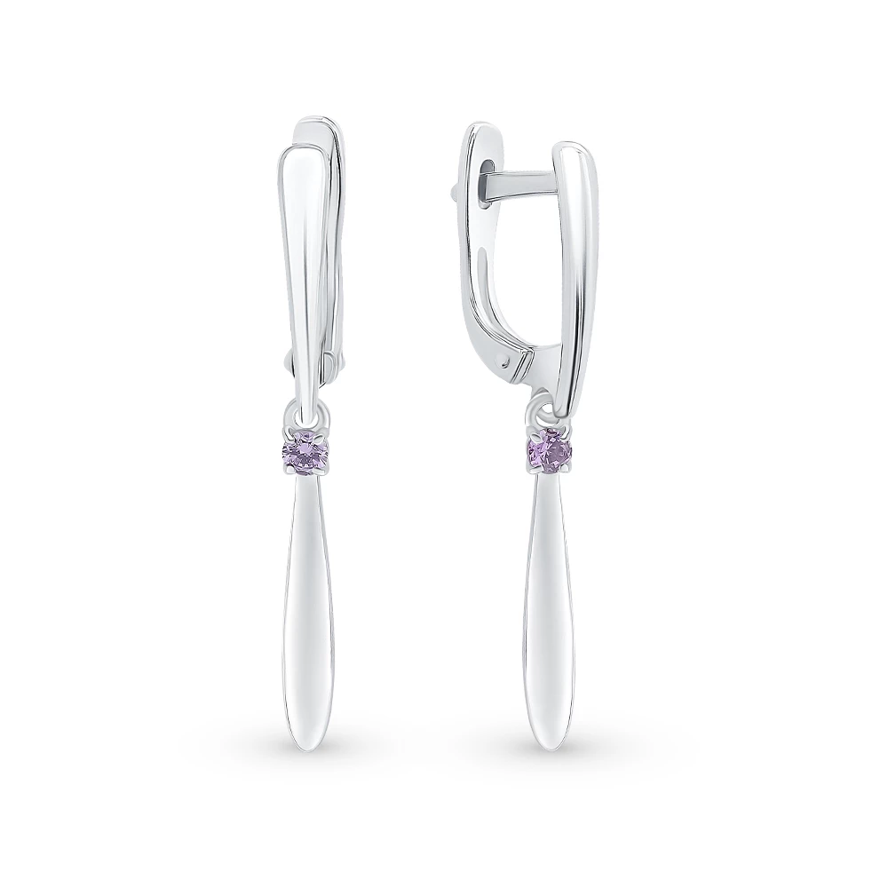 Серьги с фианитами из серебра 925 пробы 1