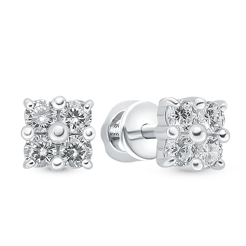 Серьги с фианитами из серебра 925 пробы 1