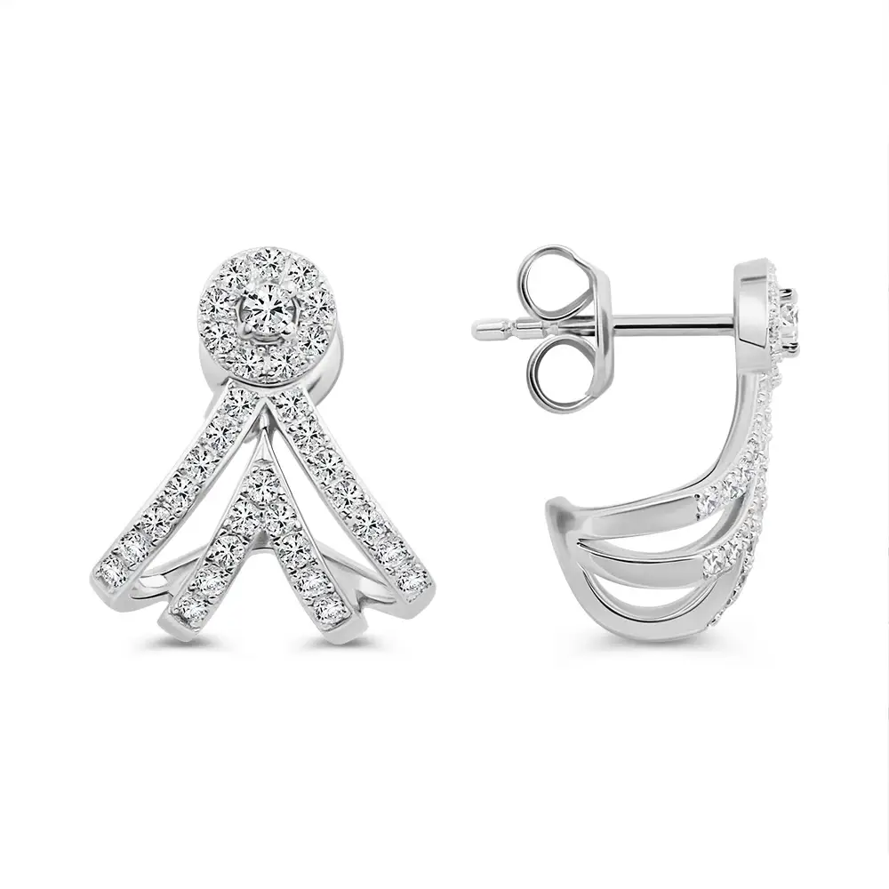 Серьги с фианитами из серебра 925 пробы 3
