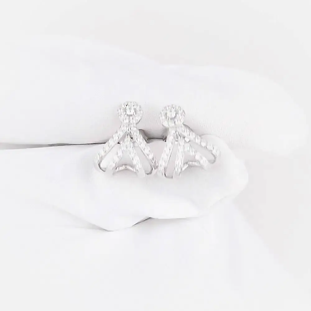 Серьги с фианитами из серебра 925 пробы 2