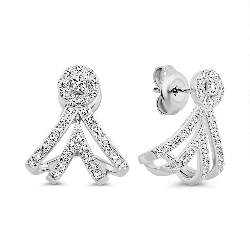 Серьги с фианитами из серебра 925 пробы 1