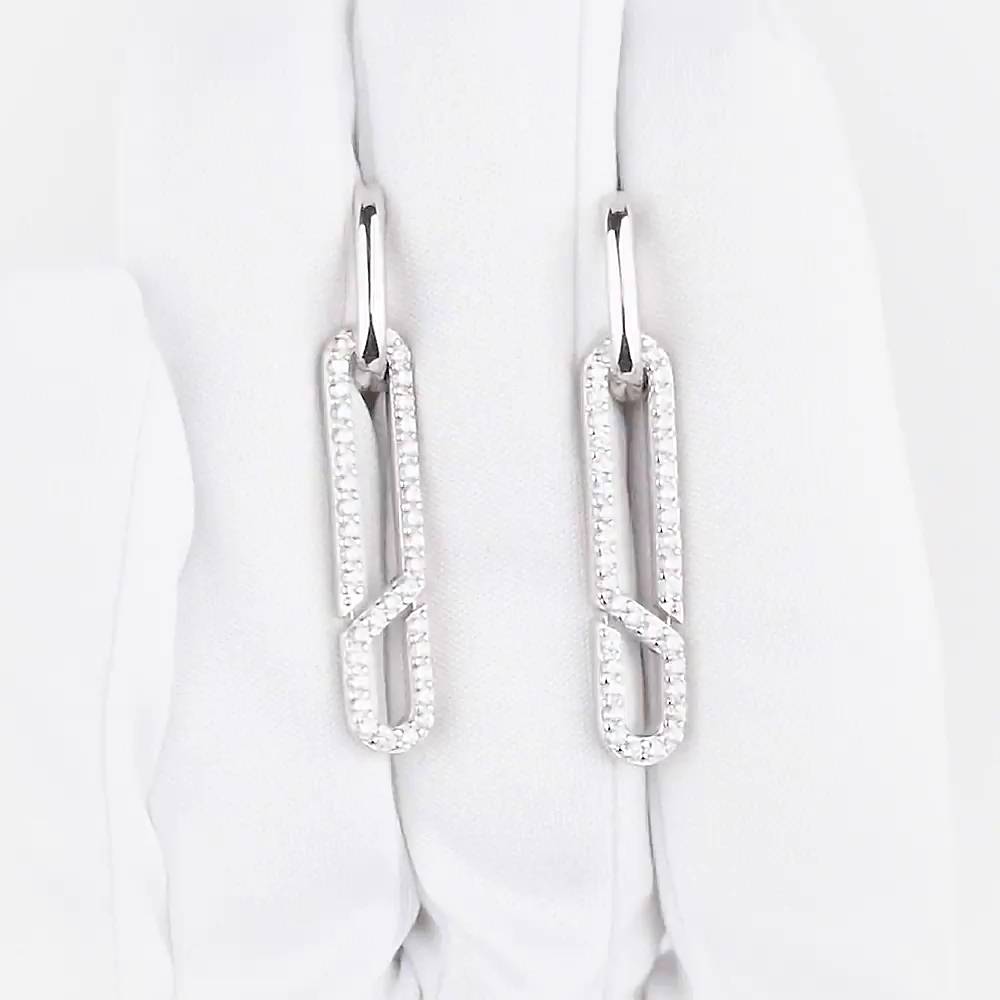 Серьги с фианитами из серебра 925 пробы 1