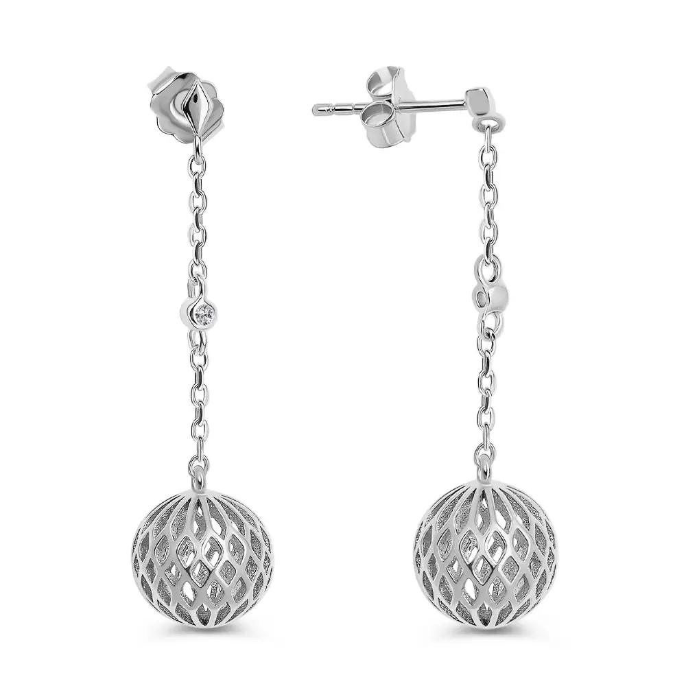 Серьги с фианитами из серебра 925 пробы 3