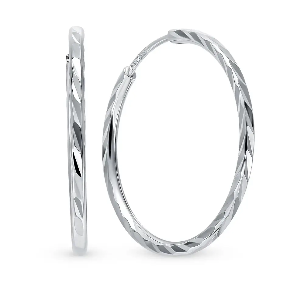 Серьги конго из серебра 925 пробы