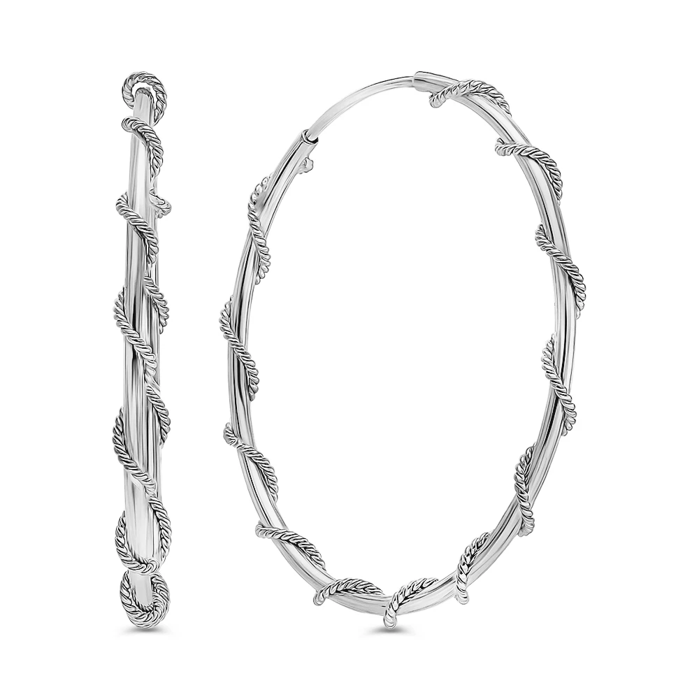 Серьги конго из серебра 925 пробы 2