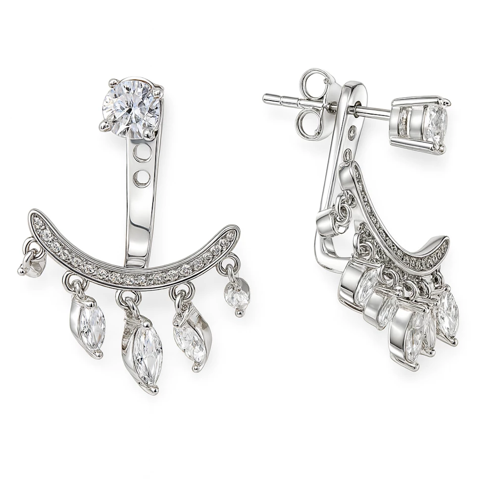 Серьги с фианитами из серебра 925 пробы