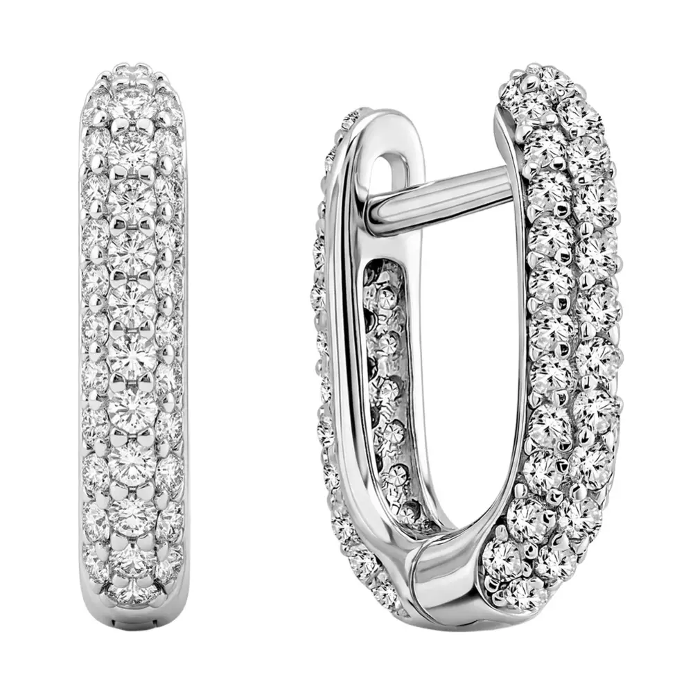 Серьги с фианитами из серебра 925 пробы 1