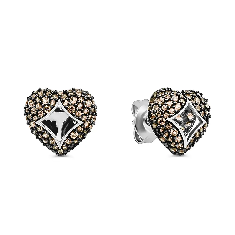 Серьги с фианитами из серебра 925 пробы 1