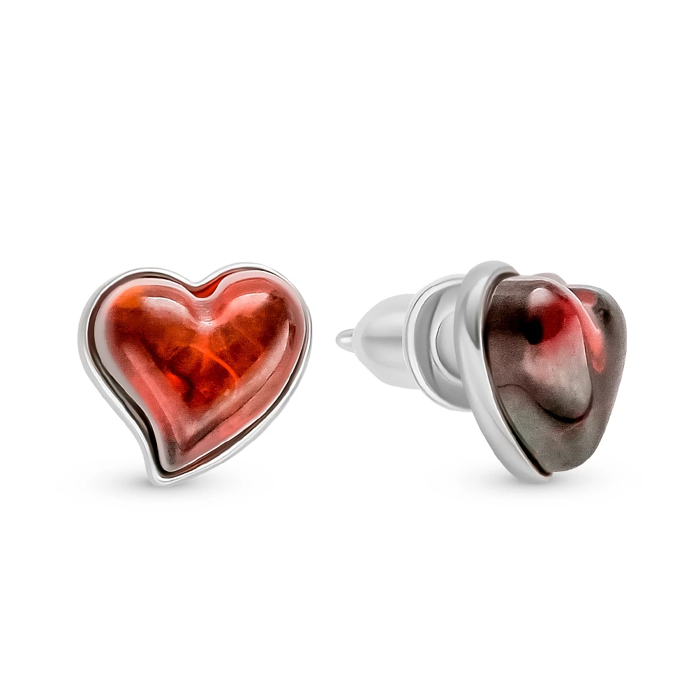 Серьги с янтарем из серебра 925 пробы 1