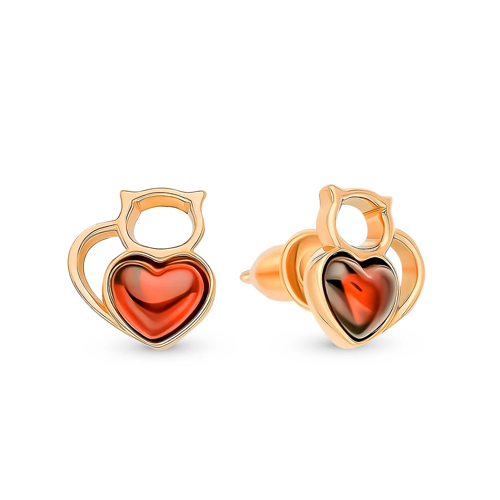 Серьги с янтарем из серебра 925 пробы 1