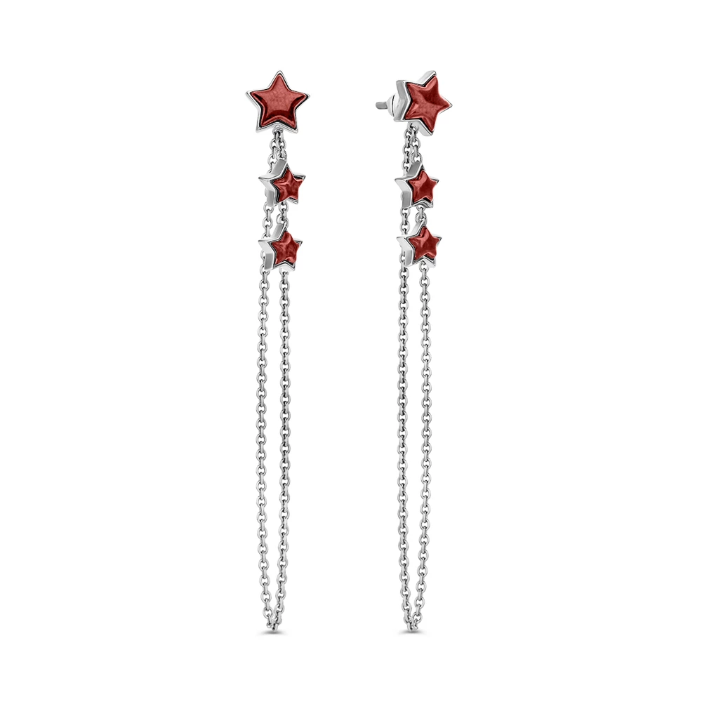 Серьги с янтарем из серебра 925 пробы 1