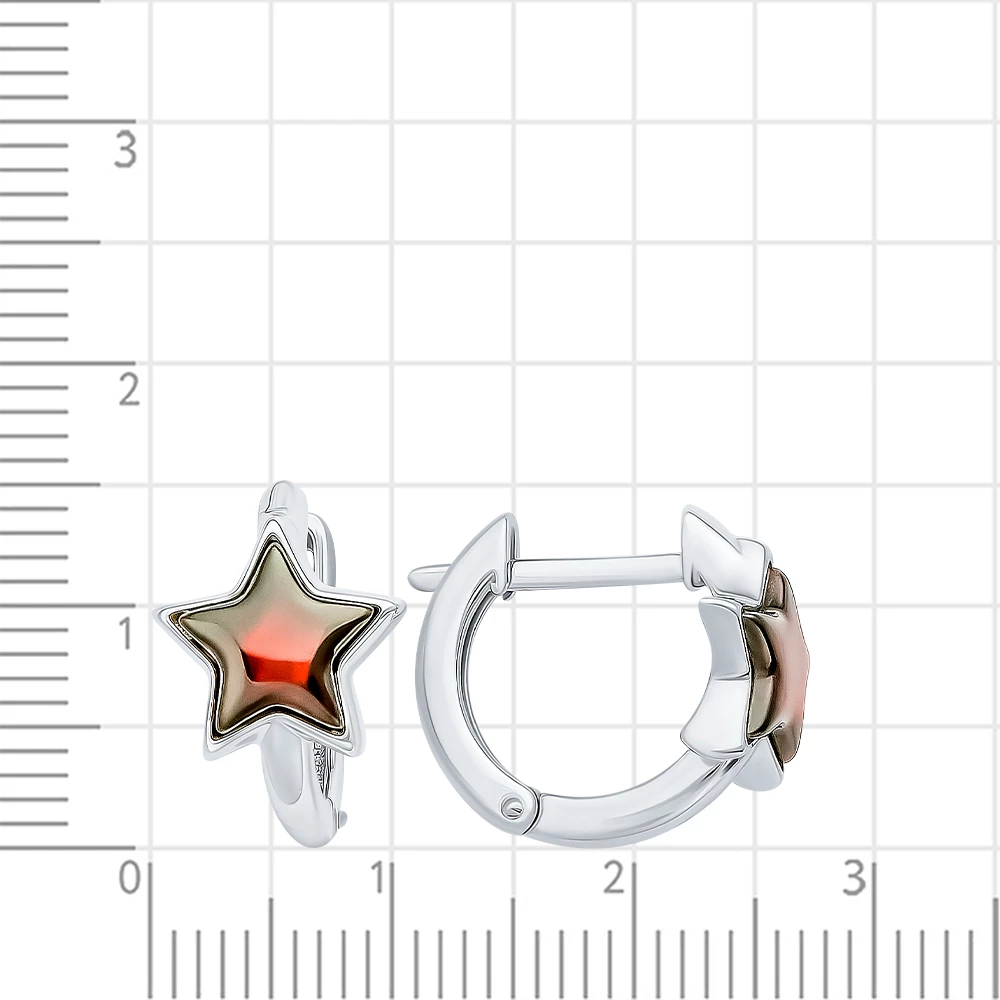 Серьги с янтарем из серебра 925 пробы 2