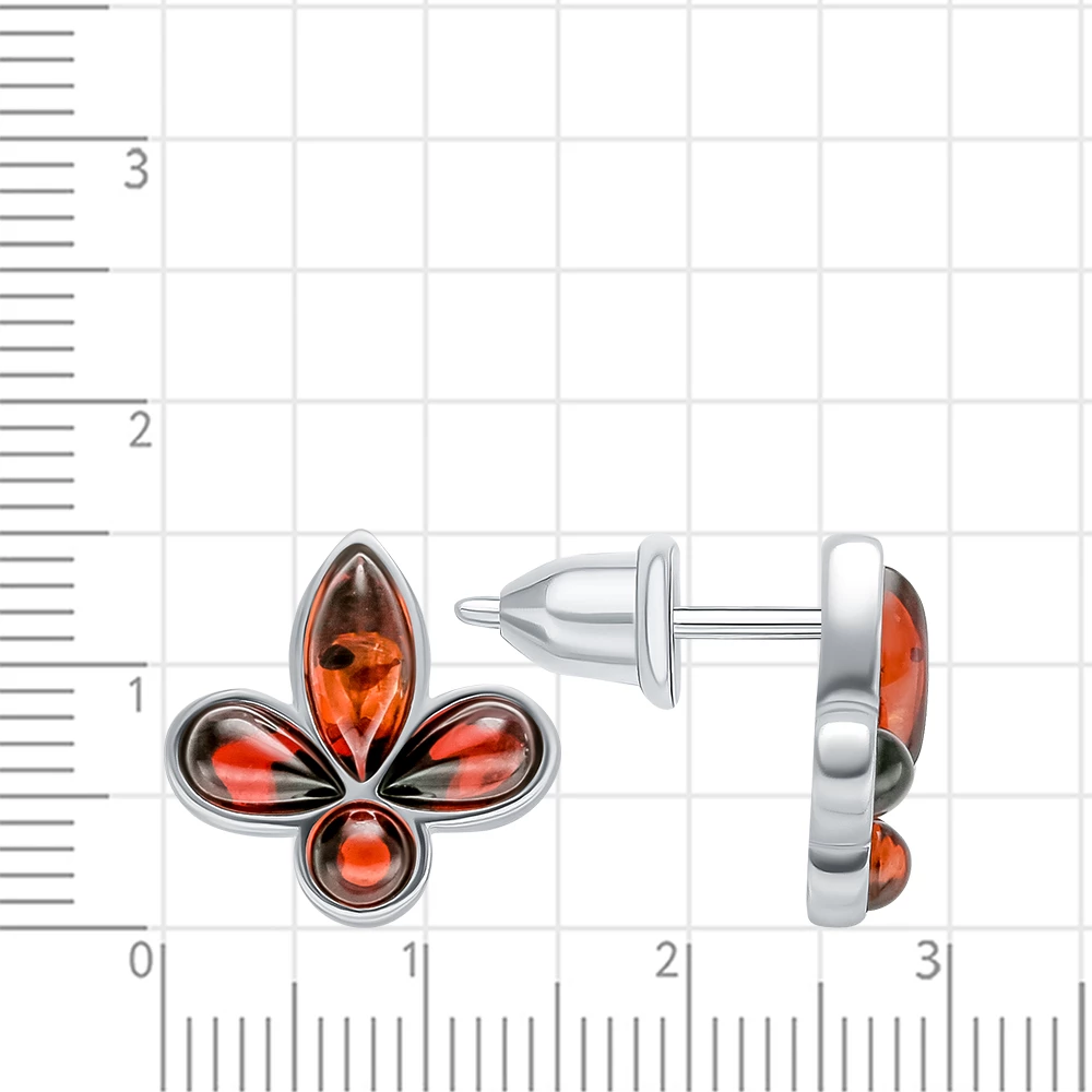 Серьги с янтарем из серебра 925 пробы 2