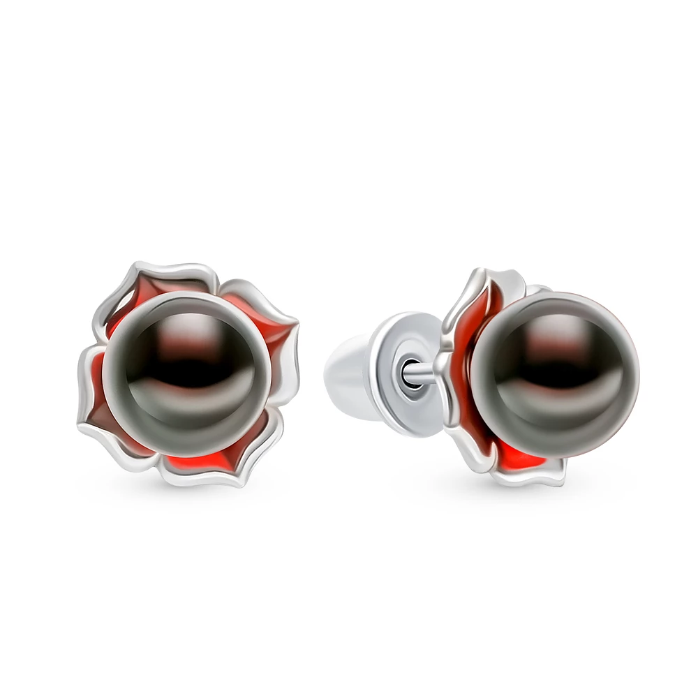 Серьги с янтарем из серебра 925 пробы 1