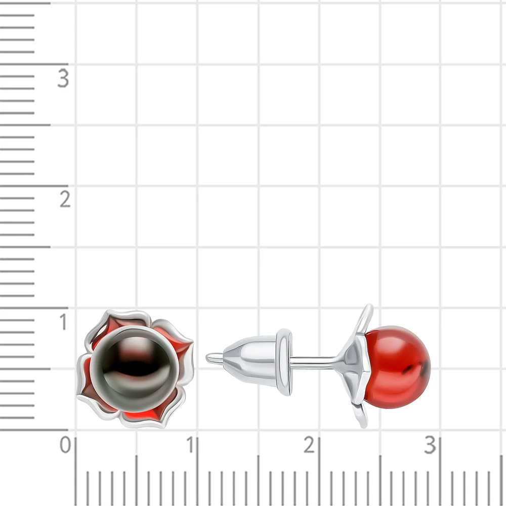 Серьги с янтарем из серебра 925 пробы 2