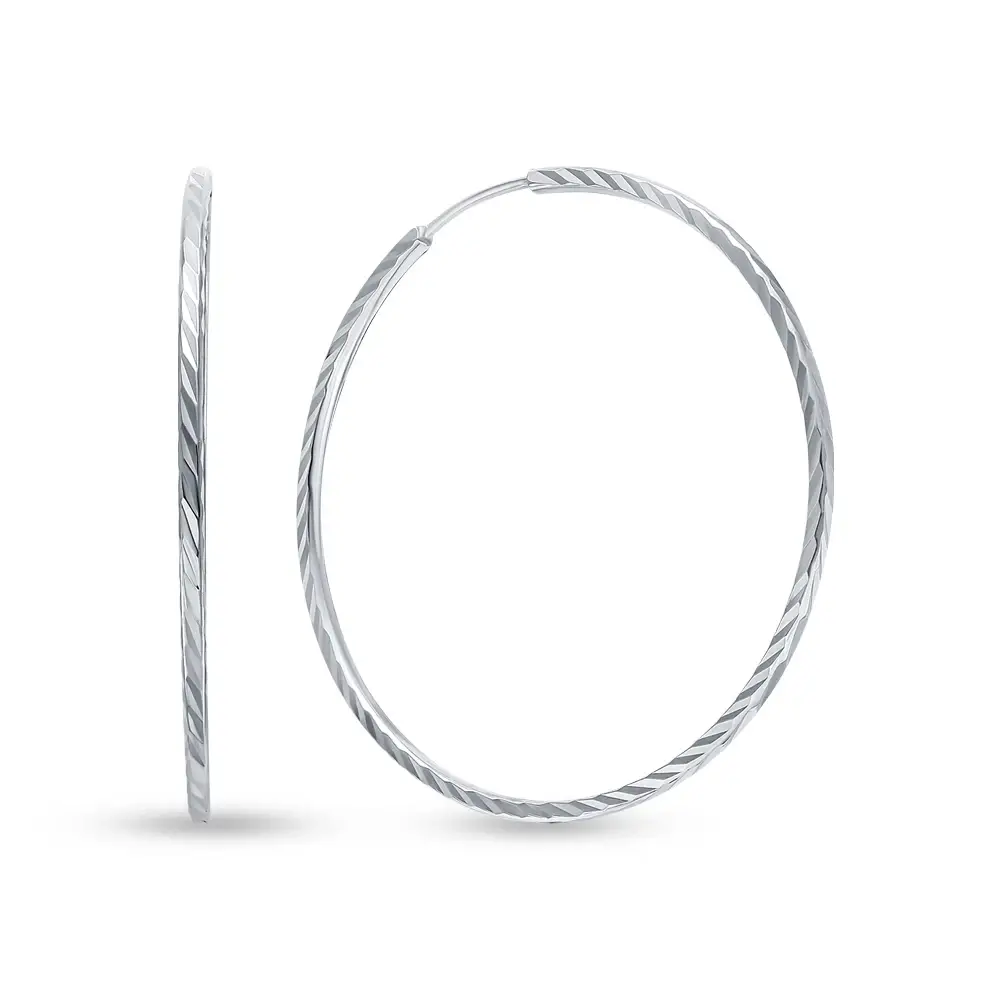 Серьги конго из серебра 925 пробы