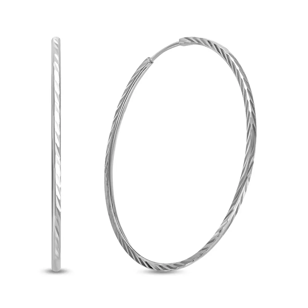Серьги конго из серебра 925 пробы