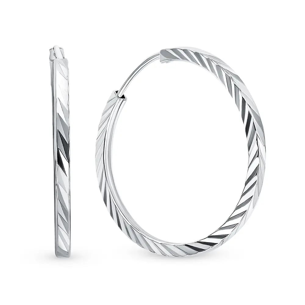 Серьги конго из серебра 925 пробы