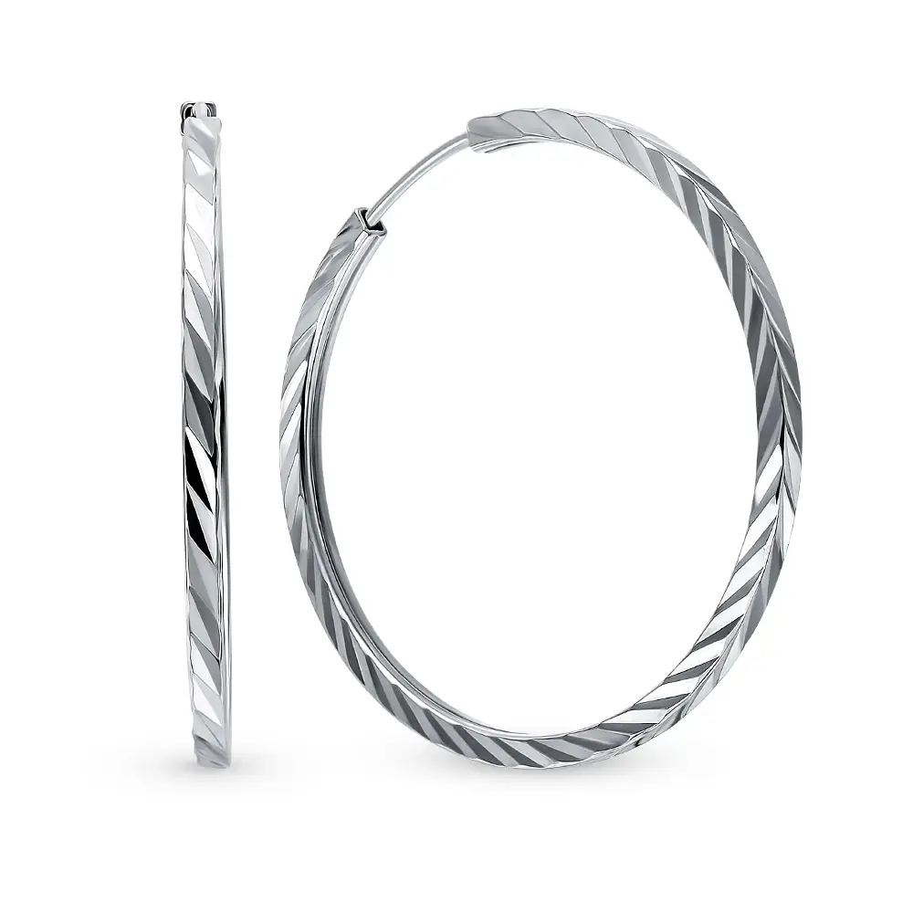 Серьги конго из серебра 925 пробы