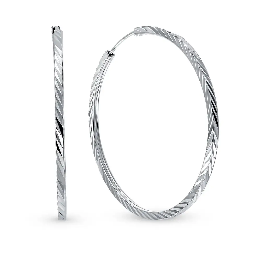 Серьги конго из серебра 925 пробы
