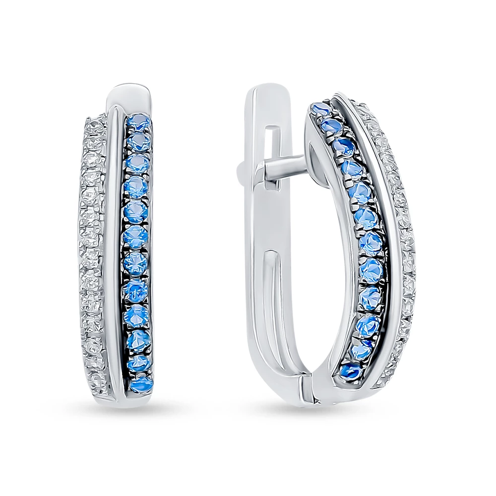 Серьги с цирконами из серебра 925 пробы 1