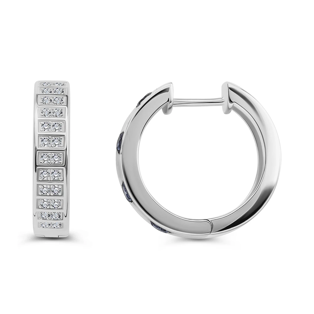 Серьги с фианитами из серебра 925 пробы