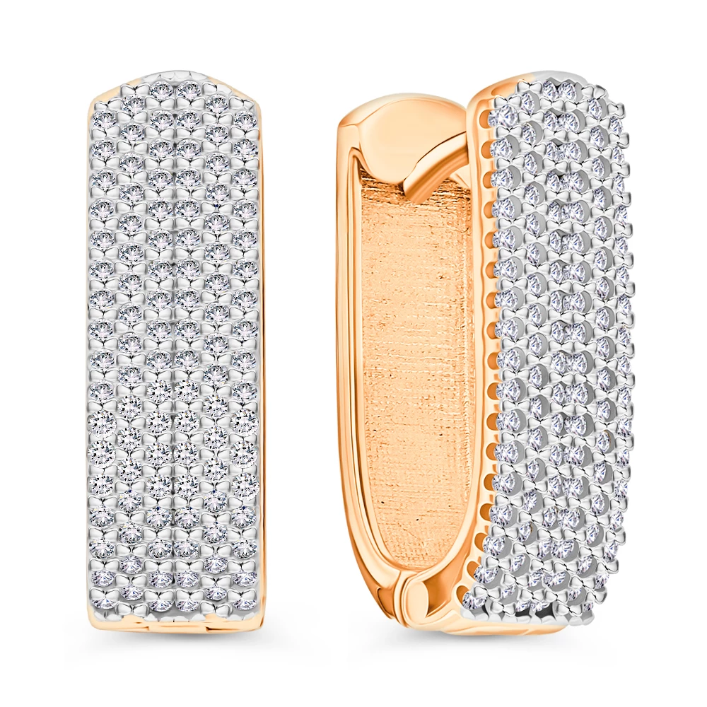 Серьги с фианитами из серебра 925 пробы 1