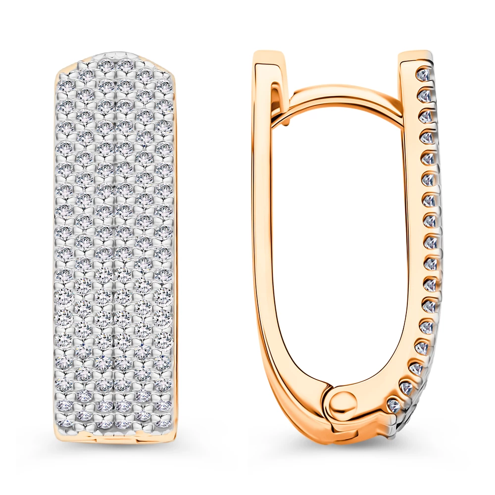 Серьги с фианитами из серебра 925 пробы 2