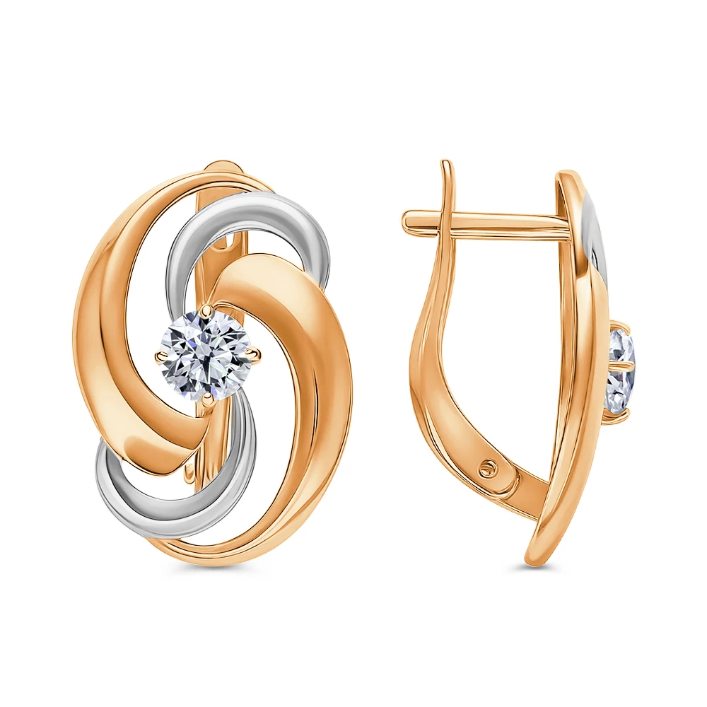 Серьги с фианитами из серебра 925 пробы