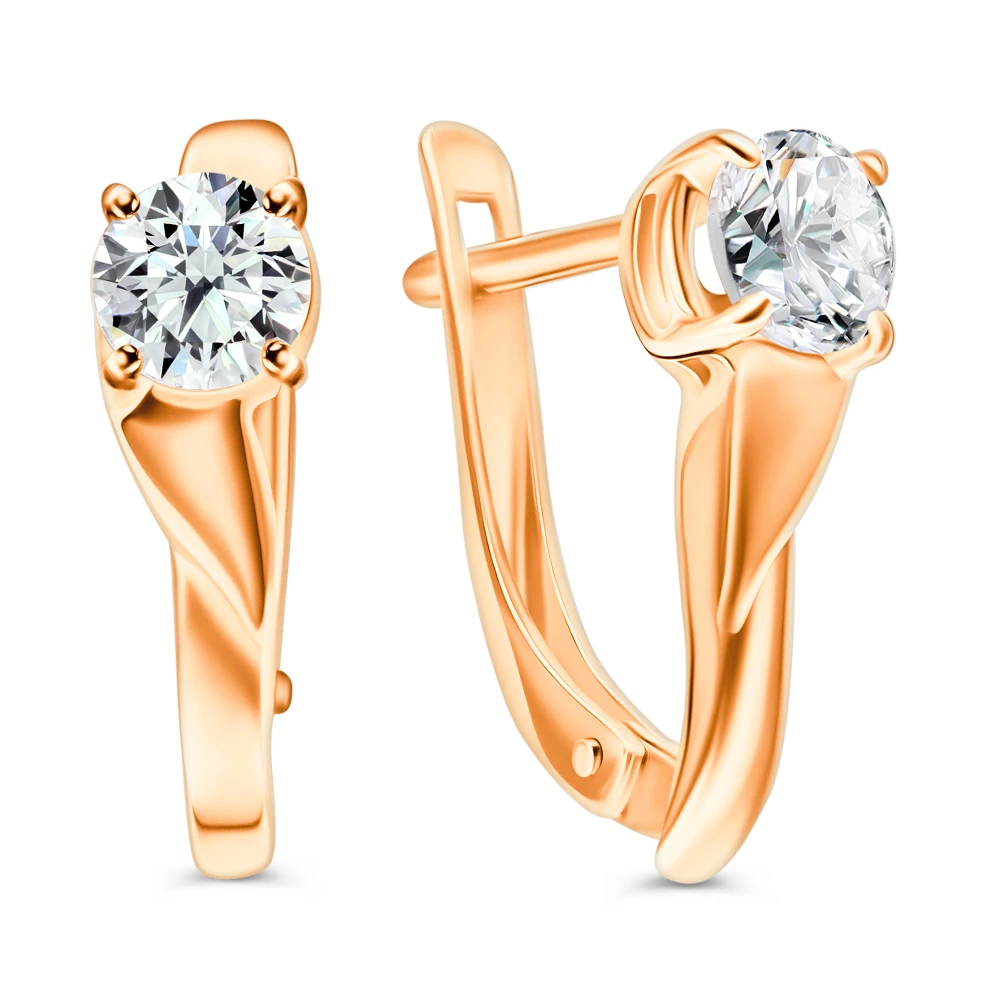 Серьги с фианитами из серебра 925 пробы