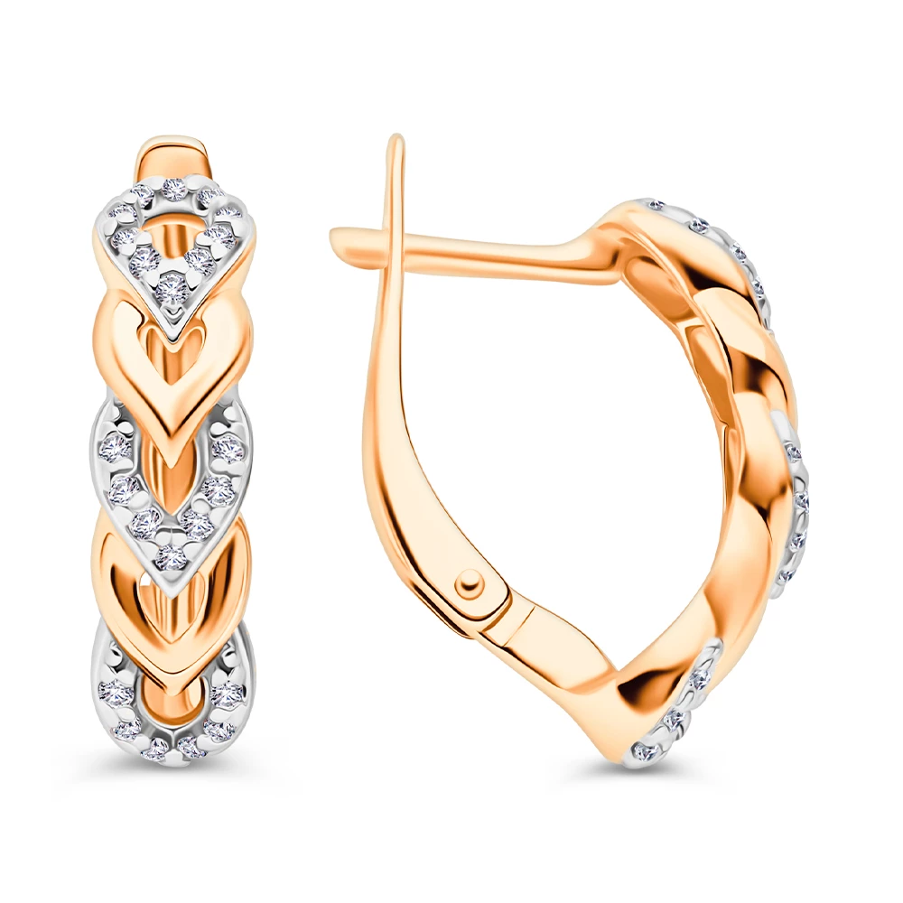 Серьги с фианитами из серебра 925 пробы