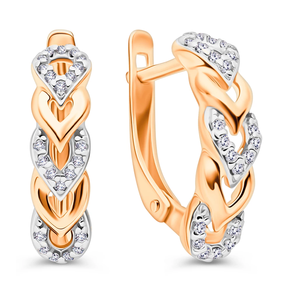 Серьги с фианитами из серебра 925 пробы