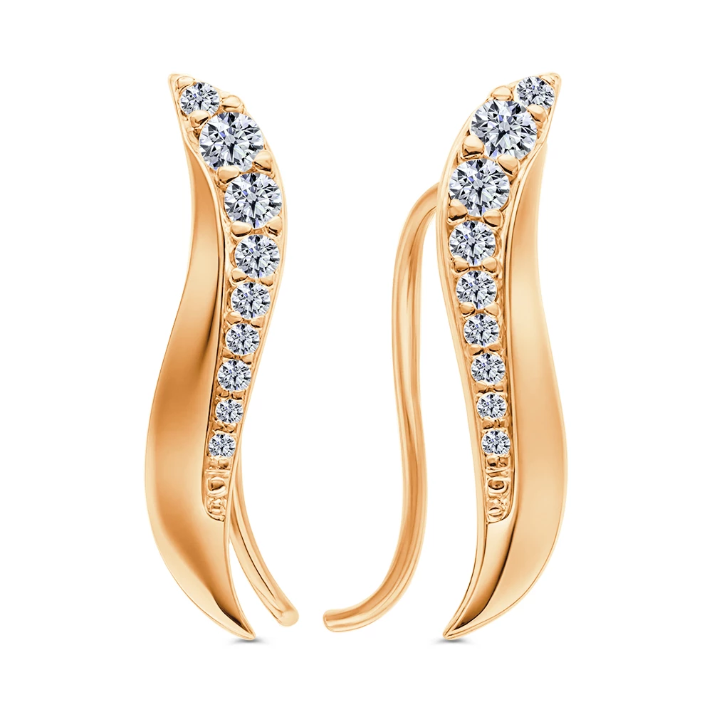 Серьги с фианитами из серебра 925 пробы