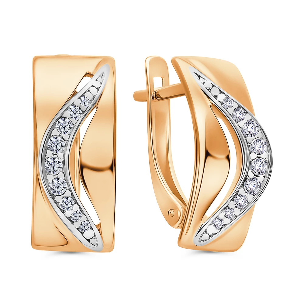 Серьги с фианитами из серебра 925 пробы