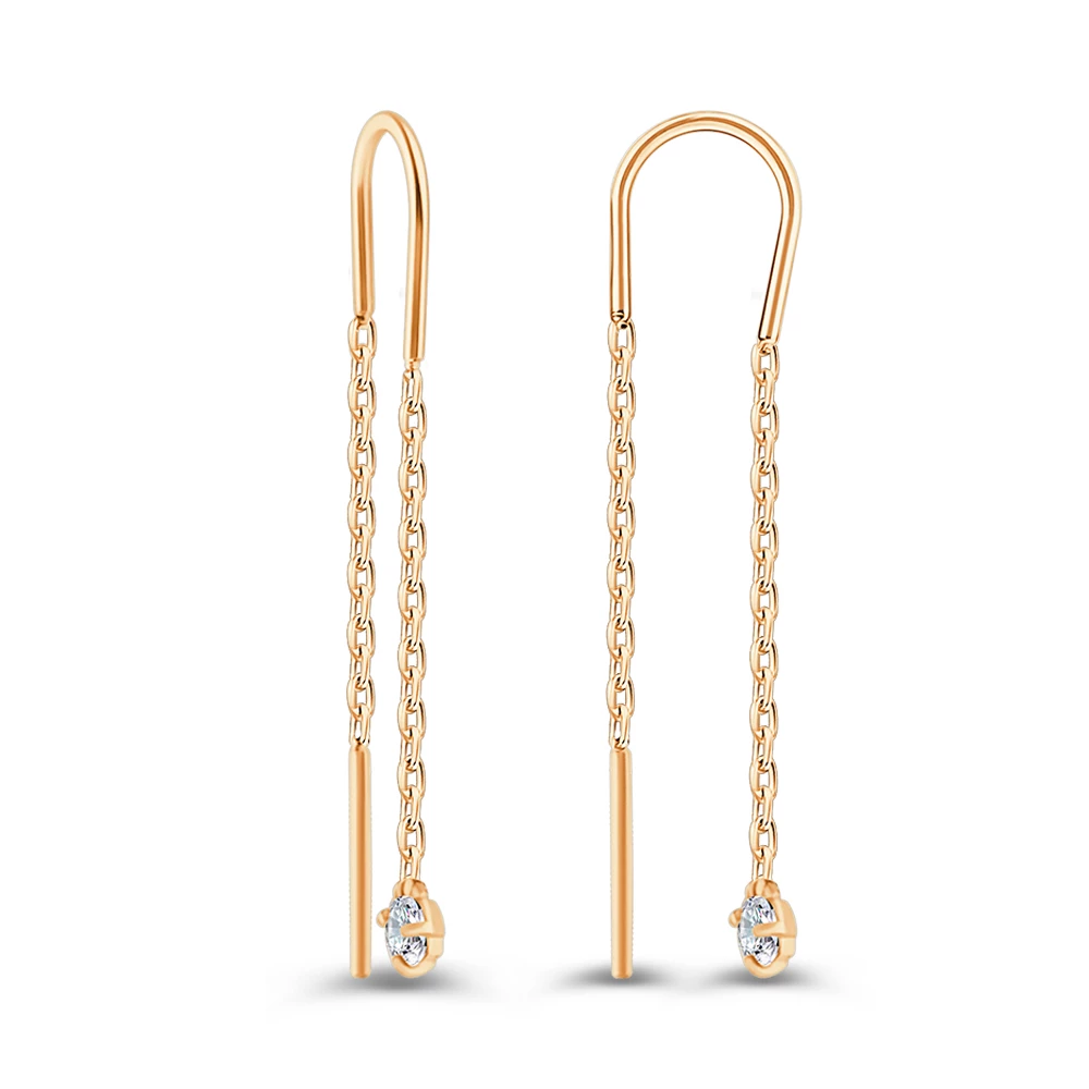 Серьги с фианитами из серебра 925 пробы