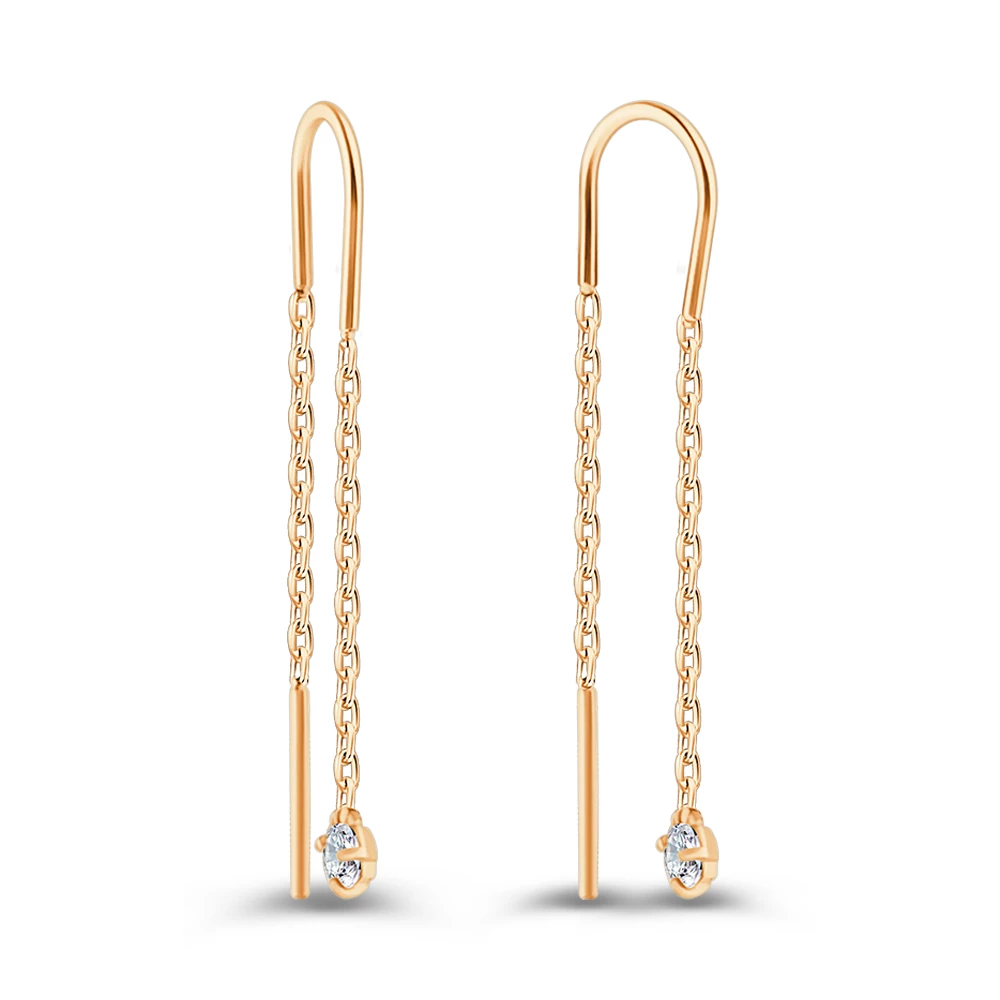 Серьги с фианитами из серебра 925 пробы