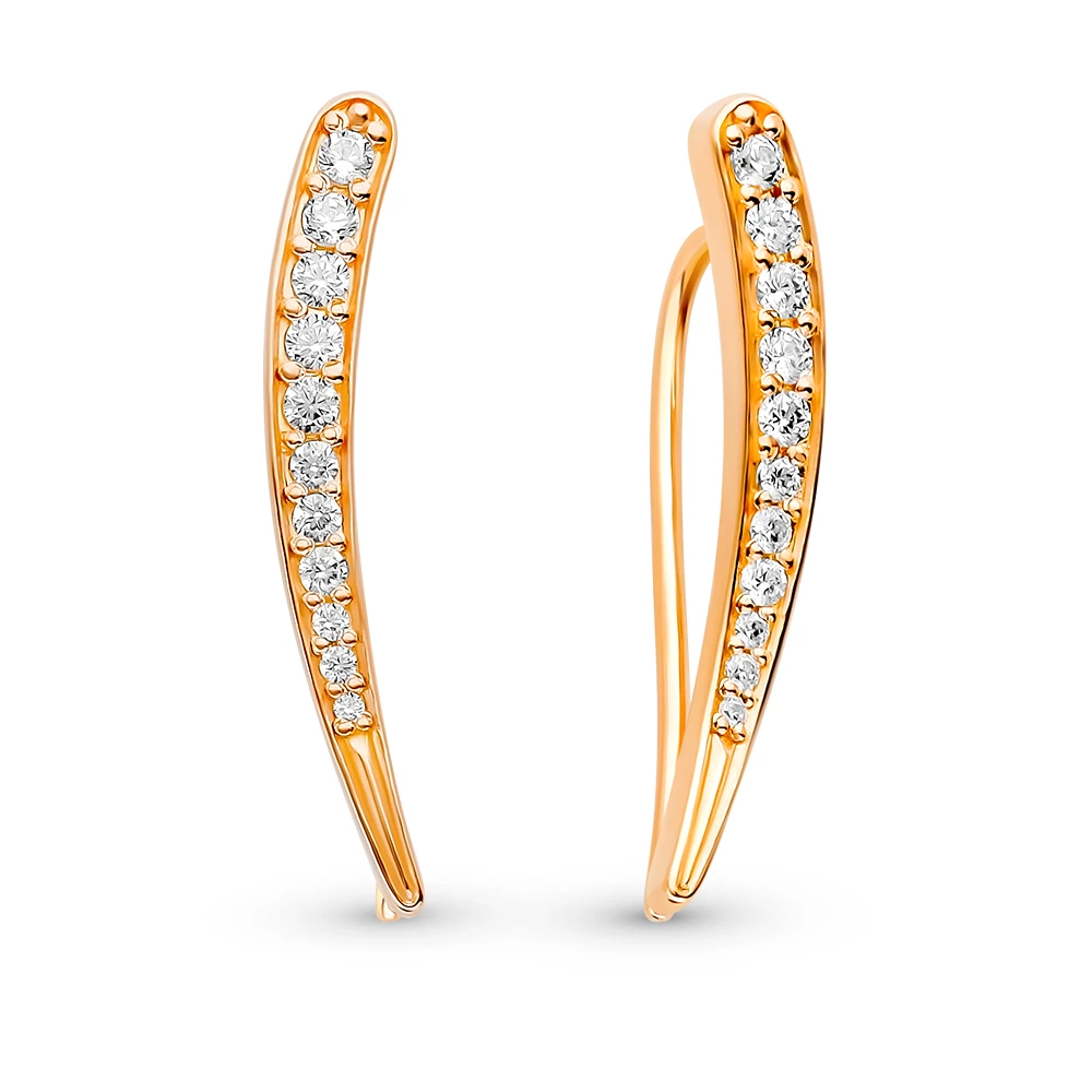 Серьги с фианитами из серебра 925 пробы 1