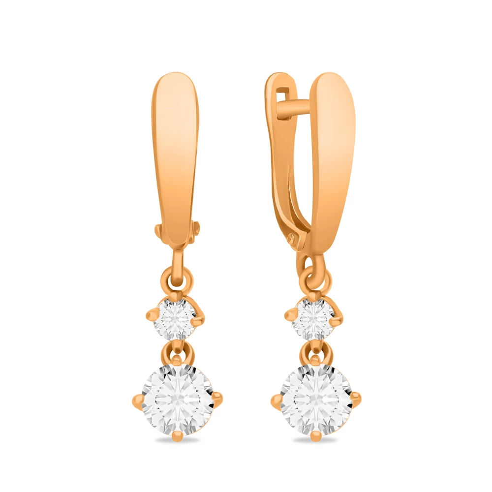 Серьги с фианитами из серебра 925 пробы 1