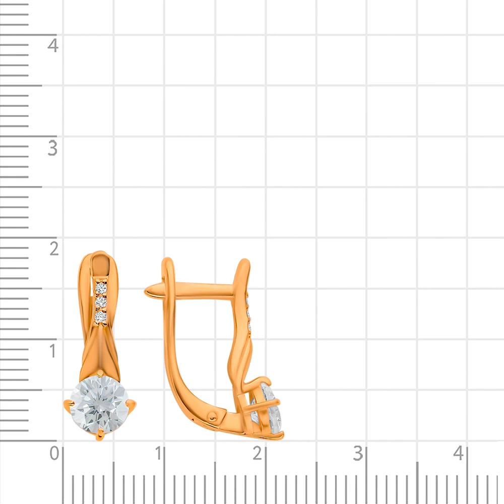 Серьги с фианитами из серебра 925 пробы 2